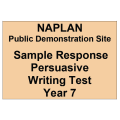 NAPLAN Demo Answers Writing Persuasive Year 7
